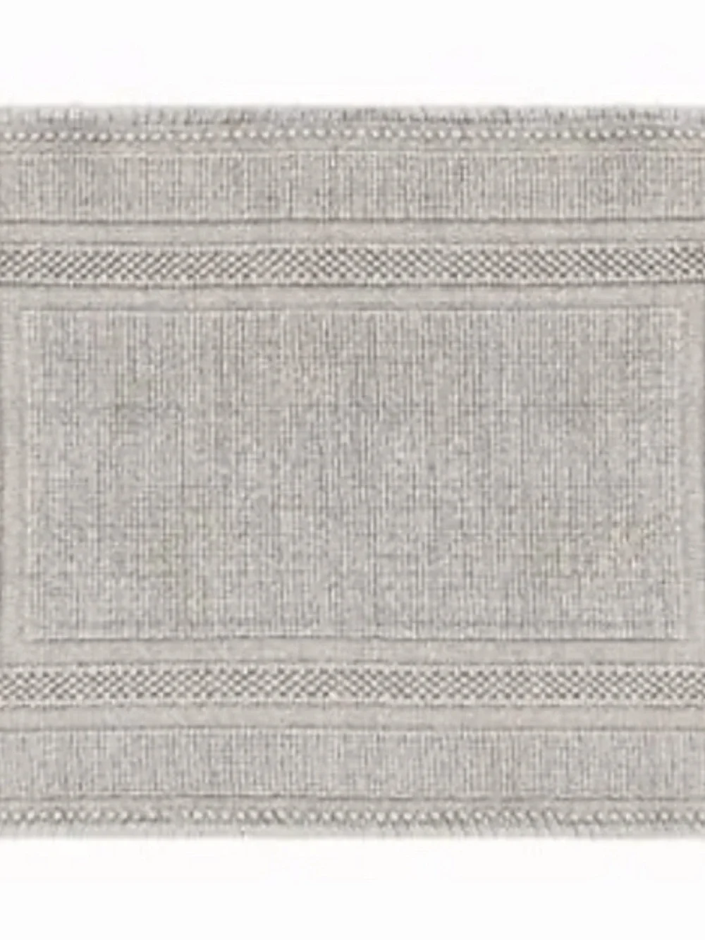 Jean Pierre Stonewash Racetrack Bath Rug  100% Cotton Light Grey 17x24 Inch